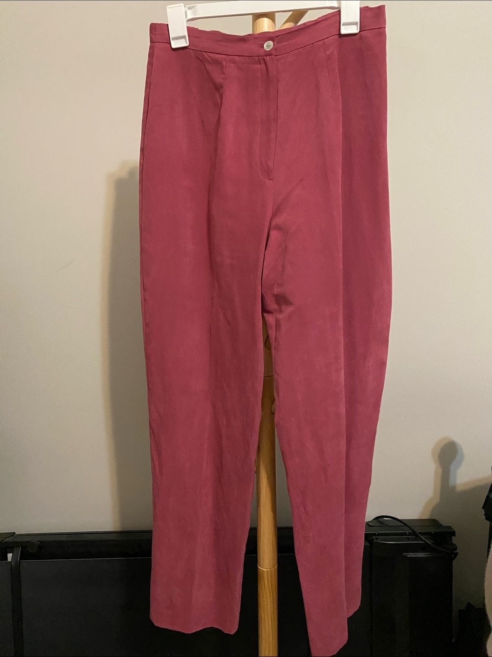 Vintage Women's High-Waist Straight-Leg Pants - Dusty Pink